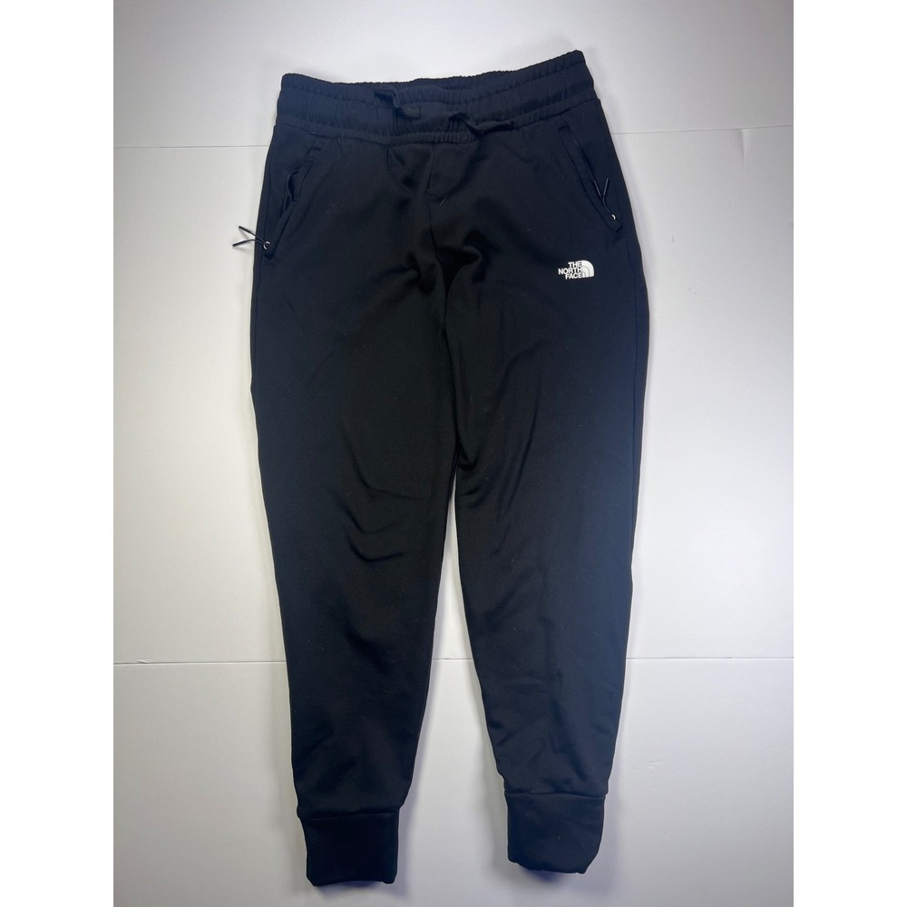 The North Face Womens Medium Black Fleece Lined Zip Pocket Joggers Athletic Pant